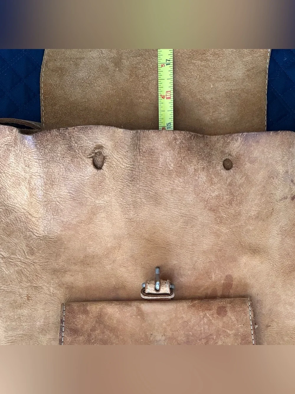 Leather Men’s Backpack in Tan with broken strap